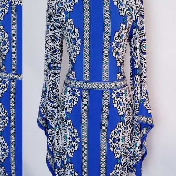 Print Sleeve Detail Dress - Picture 4 of 5